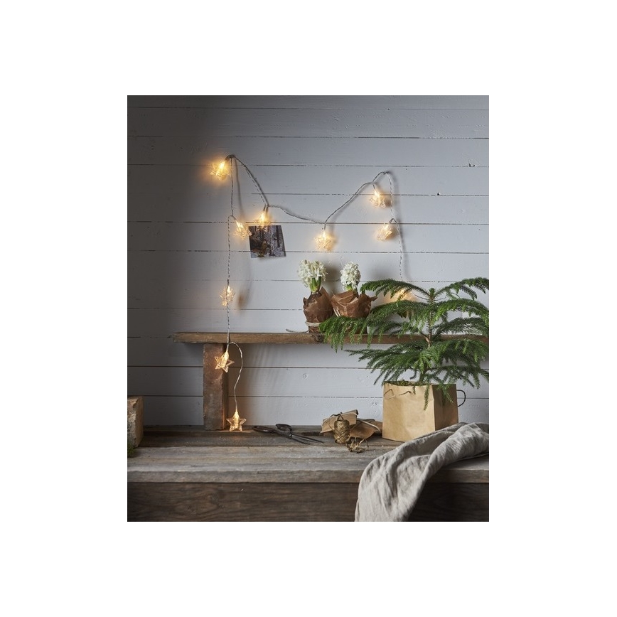 Eglo - Ghirlandă LED 10 LED, 2,1 m, alb cald