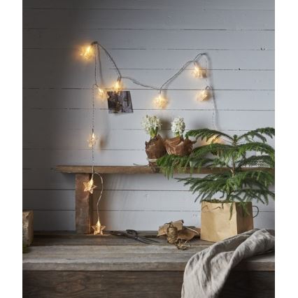 Eglo - Ghirlandă LED de Crăciun 10xLED 2,1m alb cald
