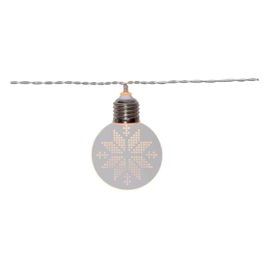 Eglo 411112 - Ghirlandă LED ORNAMENT 10xLED/3xAA 2,4 m alb cald