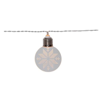 Eglo 411112 - Ghirlandă LED de Crăciun ORNAMENT 10xLED/3xAA 2,4m alb cald