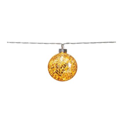 Eglo 411115 - Ghirlandă LED GLITTER 10xLED/2xAA 1,65 m alb cald