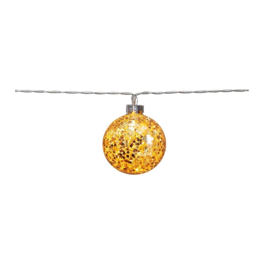 Eglo 411115 - Ghirlandă LED GLITTER 10xLED/2xAA 1,65 m alb cald