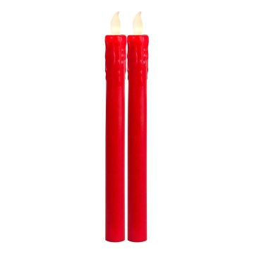 Eglo 411505 - Set de 2 lumânări LED PRESSE LED/1xAAA, roșu