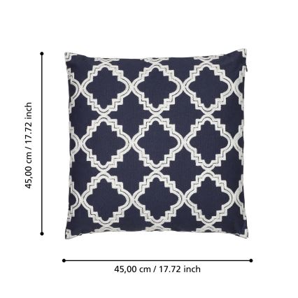 Eglo 420096 - Pernă decorativă BERHALA 45x45 cm albastră/albă