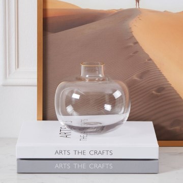 Eglo 421214 - Vază din sticlă SIRANANA, 11,8 x 13 cm, transparentă/aurie