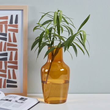 Eglo 421223 - Vază din sticlă SIRANANA, 25 x 13,3 cm, galben/fumuriu