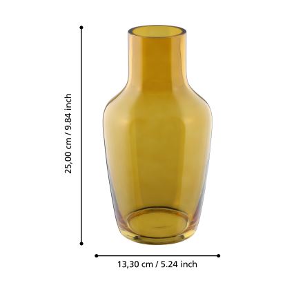 Eglo 421223 - Vază din sticlă SIRANANA, 25 x 13,3 cm, galben/fumuriu