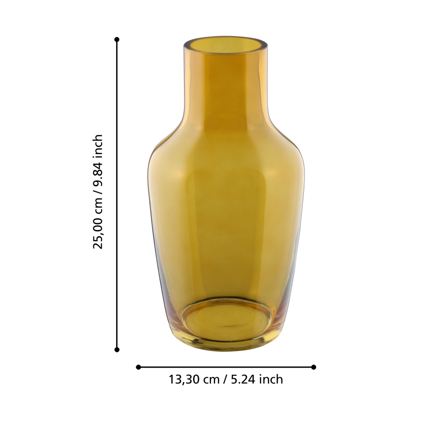 Eglo 421223 - Vază din sticlă SIRANANA, 25 x 13,3 cm, galben/fumuriu