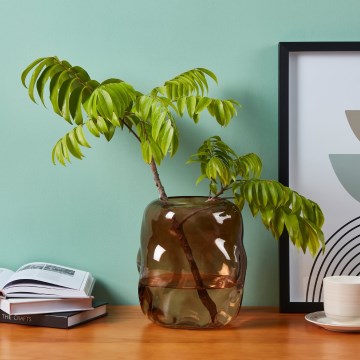 Eglo 421238 - Vază din sticlă MAROSAVA, 23 x 20 cm, maro/fumuriu