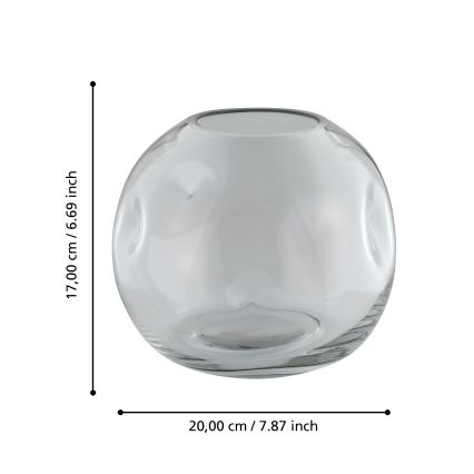 Eglo 421241 - Vază din sticlă MAROSAVA 17x20 cm gri/fumuriu