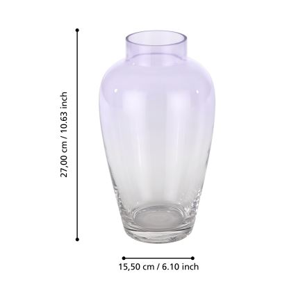 Eglo 421356 - Vază din sticlă KENYASI 27x15,5 cm mov