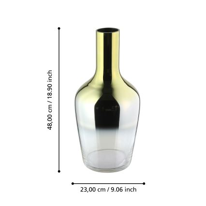 Eglo 421372 - Vază din sticlă SAMUNTAI, 48 x 23 cm, aurie