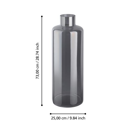 Eglo 421381 - Vază din sticlă NABAS 73x25 cm negru/fumuriu