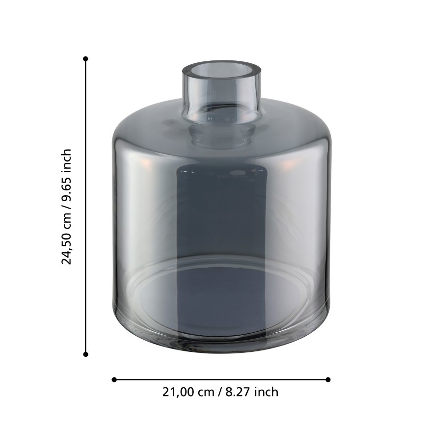 Eglo 421385 - Vază din sticlă NABAS 24,5x21 cm neagră/fumurie