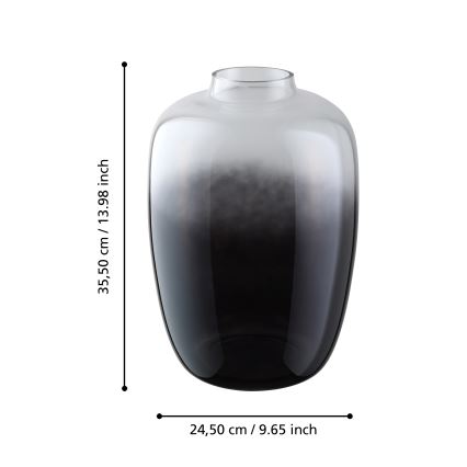 Eglo 421392 - Vază din sticlă CULASI 35,5x24,5 cm negru/fumuriu
