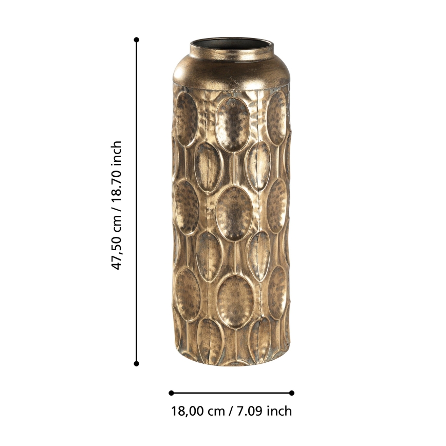 Eglo 421631 - Vază metalică LENGGENG 47,5 x 18 cm, cu finisaj auriu