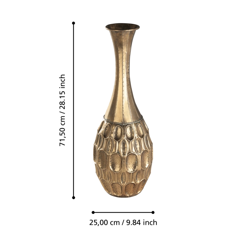 Eglo 421633 - Vază metalică LENGGENG 71,5x25 cm aurie