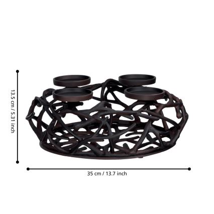 Eglo 422731 - Suport pentru lumânări OROQUIETA 13,5x35 cm maro