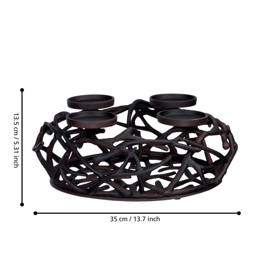 Eglo 422731 - Suport pentru lumânări OROQUIETA 13,5x35 cm maro