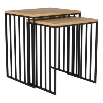 Eglo 424143 - Set de 2 mese laterale TOZAWA, maro/negru