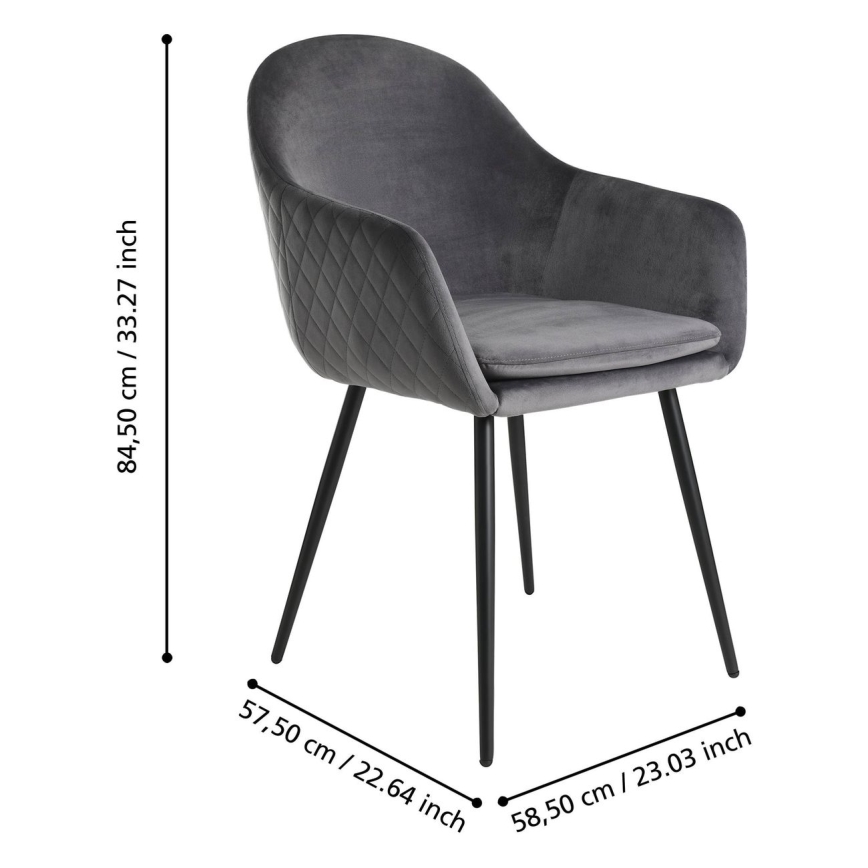 Eglo - Scaun de dining 87,5x58,5 cm gri