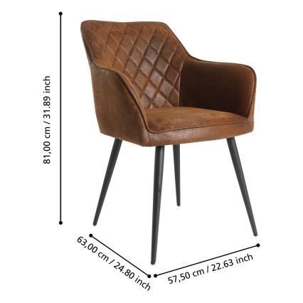 Eglo - Scaun de dining 81,5x63 cm maro