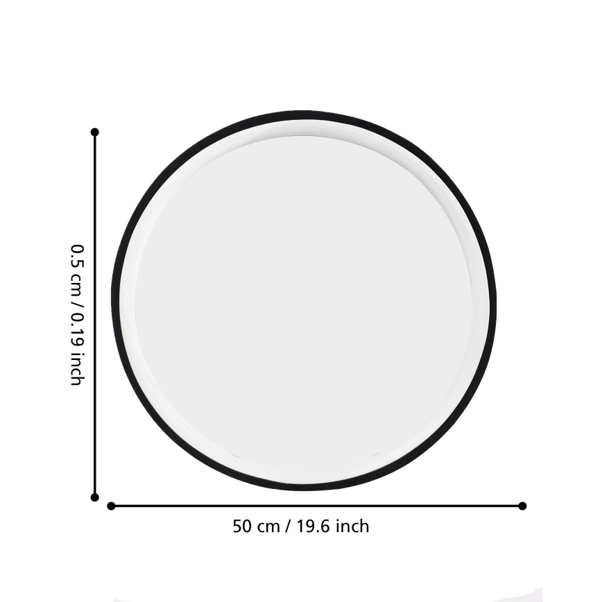 Eglo 425042 - Oglindă de perete BANI, diametru 31 cm, neagră