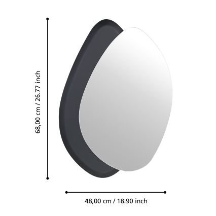 Eglo 425051 - Oglindă de perete LIOMA 68x48 cm brad/negru
