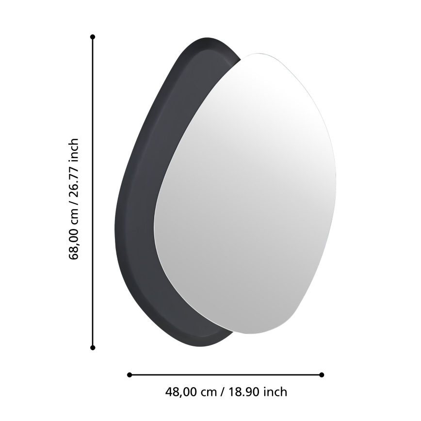 Eglo 425051 - Oglindă de perete LIOMA 68x48 cm brad/negru