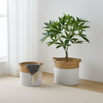 Eglo 426584 - Set de 2 coșuri decorative NANAE 30x31 cm alb/bej