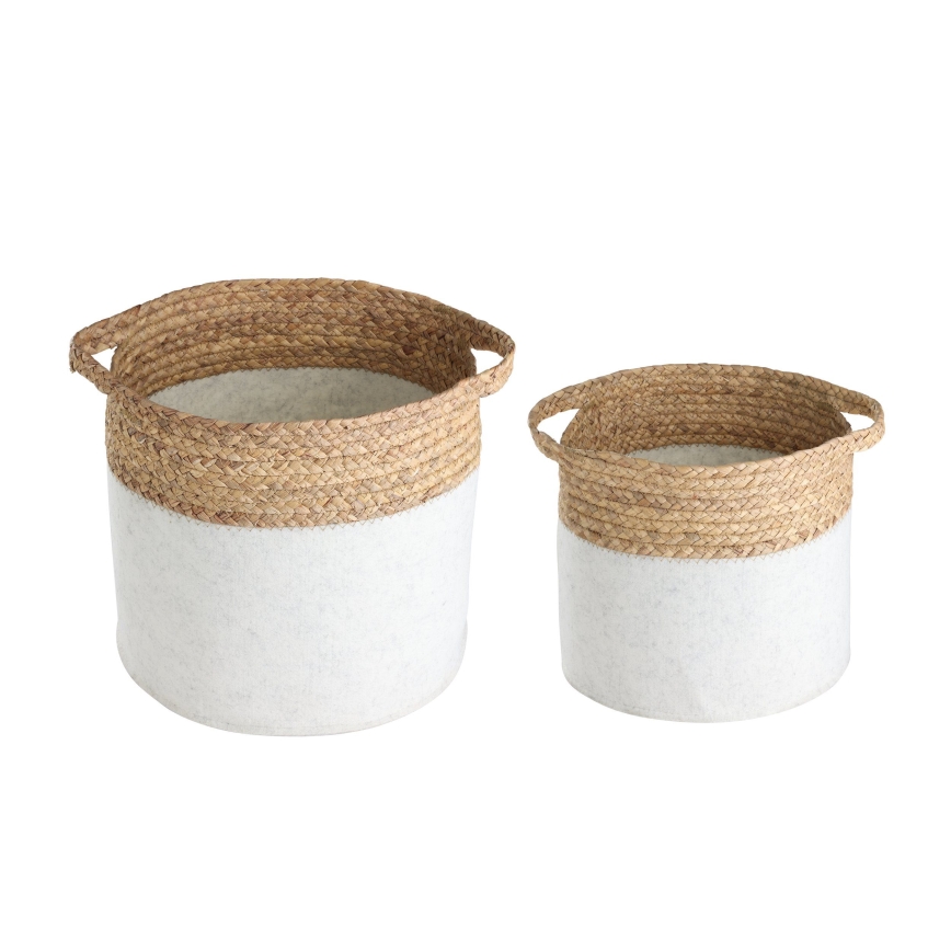 Eglo 426584 - Set de 2 coșuri decorative NANAE 30x31 cm alb/bej
