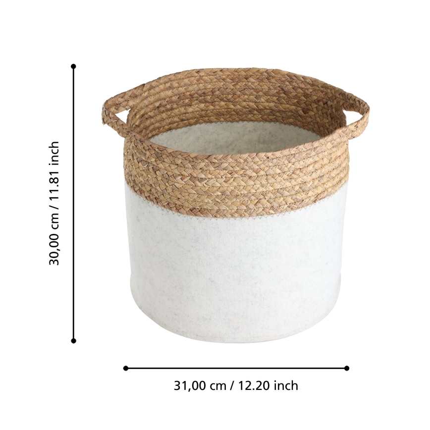 Eglo 426584 - Set de 2 coșuri decorative NANAE 30x31 cm alb/bej