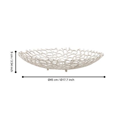 Eglo 427488 - Bol decorativ KIMITSU, Ø 45 cm, argintiu