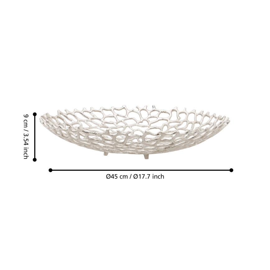 Eglo 427488 - Bol decorativ KIMITSU, Ø 45 cm, argintiu