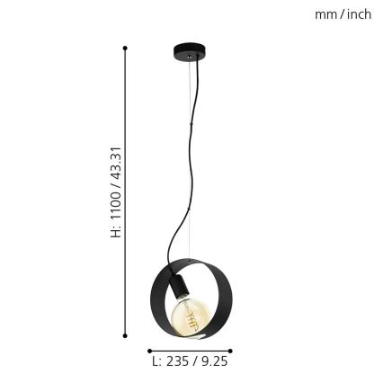 Eglo 43128 - Pendul LED pe cablu MAIDENHEAD 1xE27/4W/230V
