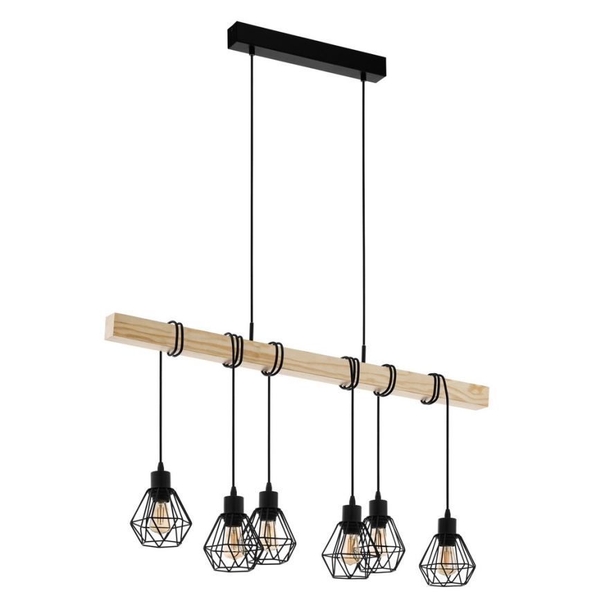 Eglo - Lustră pe cablu TOWNSHEND 6xE27/60W/230V