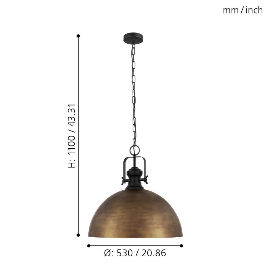 Eglo 43214 - Lustră pe lanț COMBWICH 1xE27/60W/230V