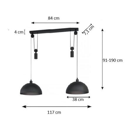 Eglo - Candelabru pe sfoară 2xE27/40W/230V