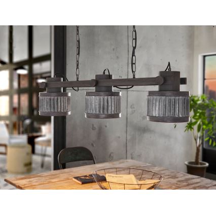 Eglo 43447 - Candelabru pe lanț TURROCK 3xE27/28W/230V