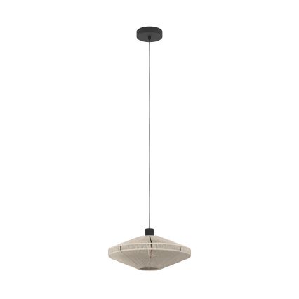 Eglo - Candelabru suspendat pe cablu 1xE27/40W/230V, crem