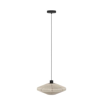 Eglo - Candelabru suspendat pe cablu 1xE27/40W/230V, crem