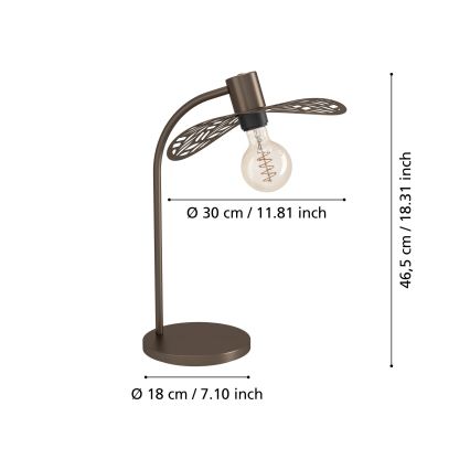 Eglo - Lampă de masă 1xE27/60W/230V, bronz