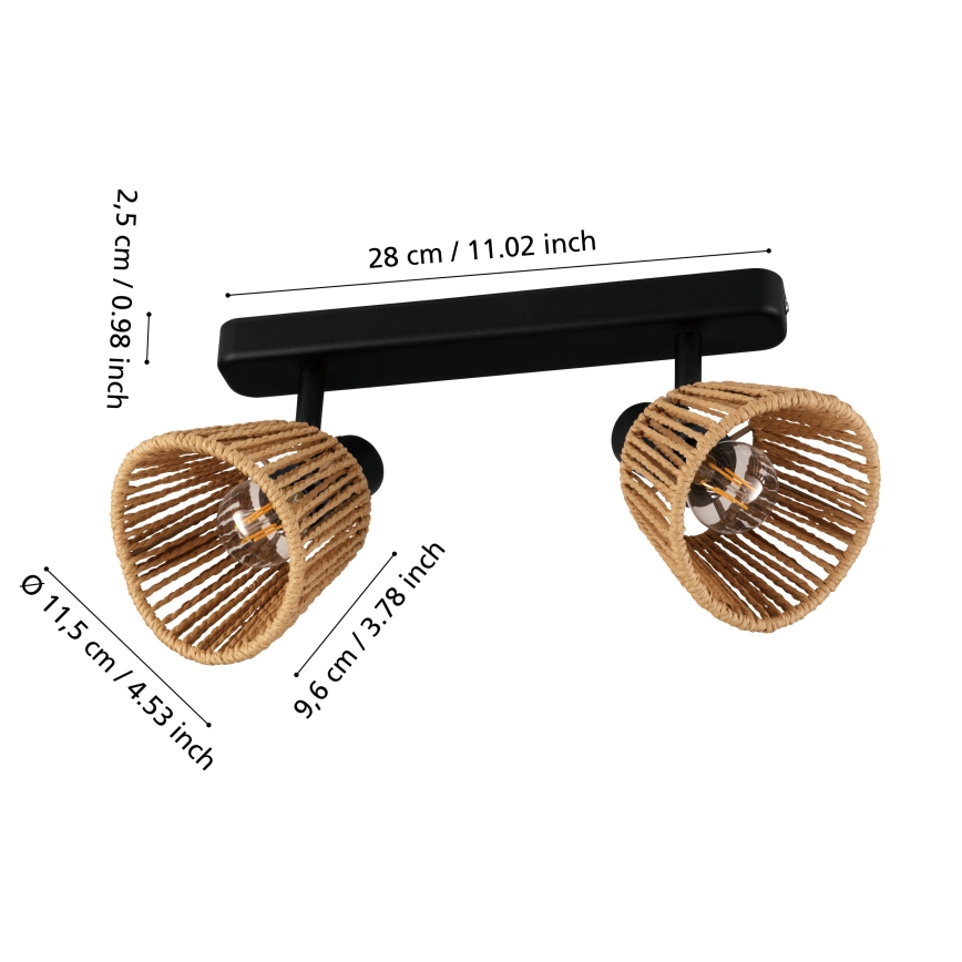Eglo - Corp de iluminat tip spot 2xE14/10W/230V negru/bej