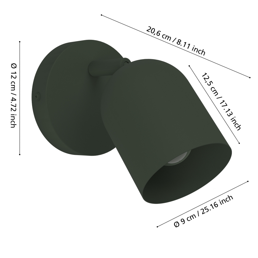 Eglo - Aplică de perete tip spot 1xE14/40W/230V verde