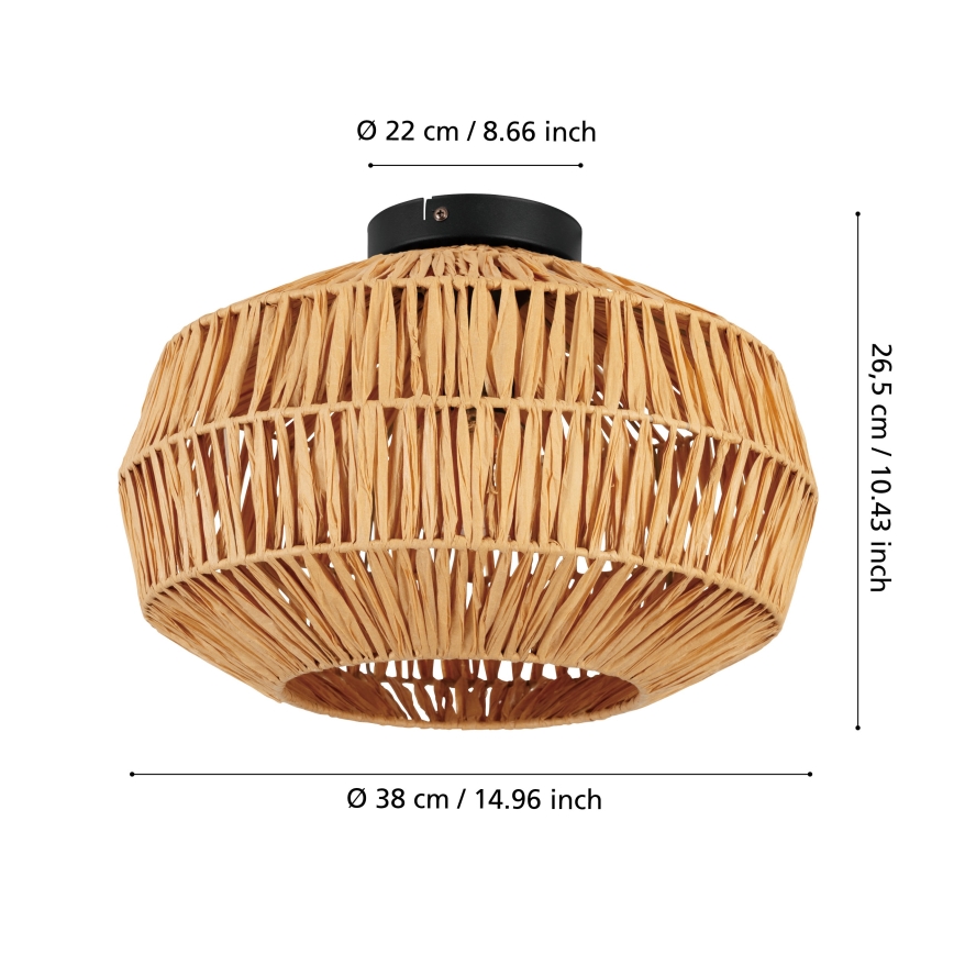 Eglo - Plafonieră 1xE27/40W/230V, Ø 38 cm, maro