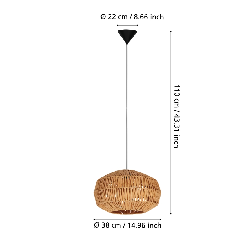 Eglo - Pendul cu cablu, 1xE27/40W/230V, maro