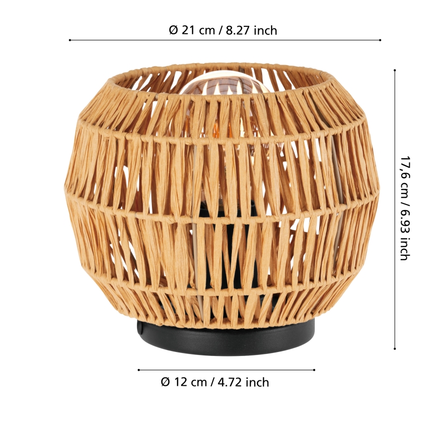 Eglo - Lampă de masă 1xE27/40W/230V maro