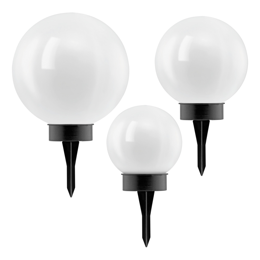 Eglo - Lampă solară LED cu senzor, set de 3 bucăți, 1800 mAh, IP44, negru