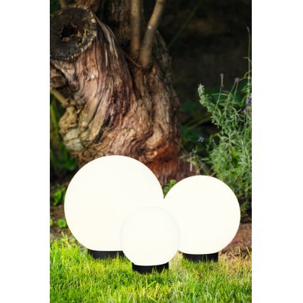 Eglo - Lampă solară LED cu senzor, set de 3 bucăți, 1800 mAh, IP44, negru
