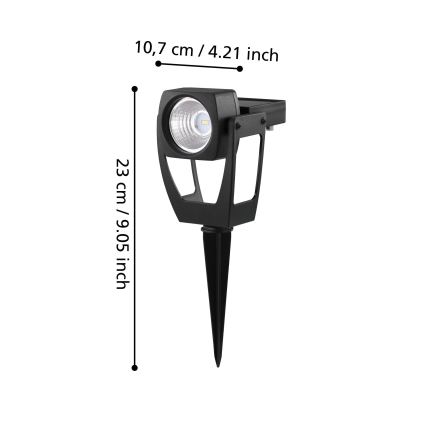 Eglo 48719 - Proiector solar LED, 0,1 W, 3,2 V, 1000 mAh, IP44